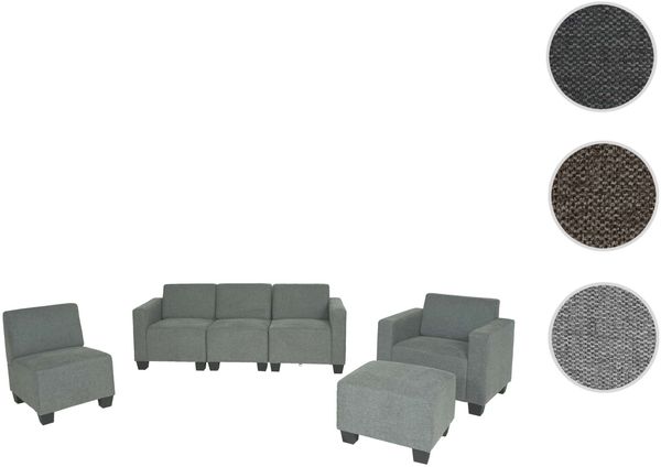 Modular Sofa-System Couch-Garnitur Lyon 3-1-1-1, Stoff/Textil ~ grau Bild 8