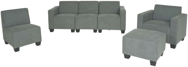 Modular Sofa-System Couch-Garnitur Lyon 3-1-1-1, Stoff/Textil ~ grau Bild 7