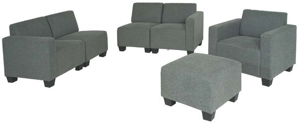 Modular Sofa-System Couch-Garnitur Lyon 3-1-1-1, Stoff/Textil ~ grau Bild 3