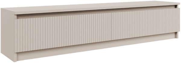 Selsey 'Sandia' TV-Lowboard 2-türig mit geriffelter Front, Kaschmirgrau, 139 cm