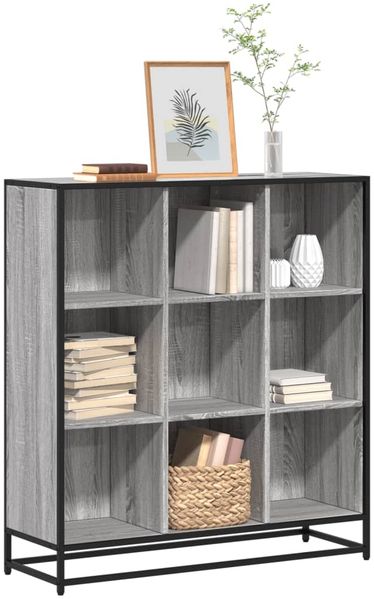 vidaXL Bücherregal Grau Sonoma 97,5x33x107,5 Holzwerkstoff und Metall 3300863