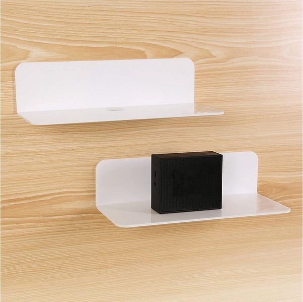 Venkuber Wandregal 2er Set Wandregal Ohne Bohren Schweberegal, aus Acryl, 2-tlg, Badezimmer Regal Zum Kleben Bücherregal Bad Regal Selbstklebend