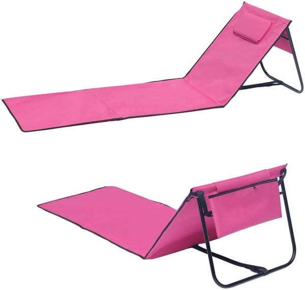 Strandliege Strandmatte Sonnenmatte Badematte Liege faltbar mit Tasche pink