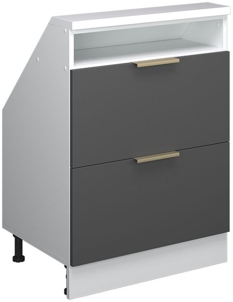 Dachschrägenschrank Rion Anthrazit-Gold 60 x 81.6 cm mit 2 Schubladen Vicco