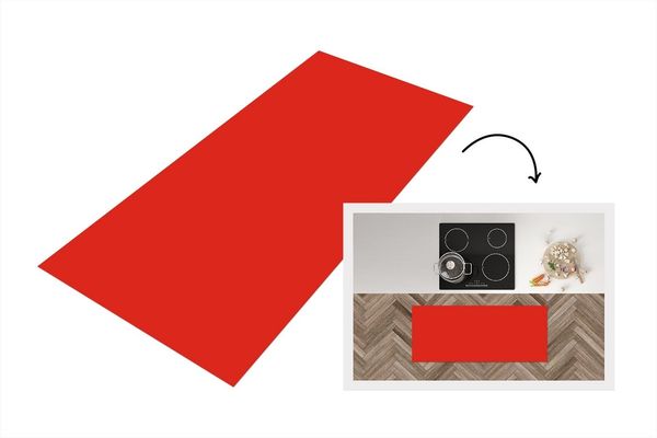 MuchoWow Küchenläufer Rot - Farbe - Einfarbig, Rechteckig, Küchenteppich, Läufer für Küche, Rutschfest, Küchendeko, 120x50 cm