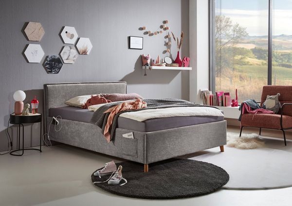 meise.möbel Kinderbett FUN, Polsterbett ohne Bettkasten, Jugendbett inkl. USB-Anschluss