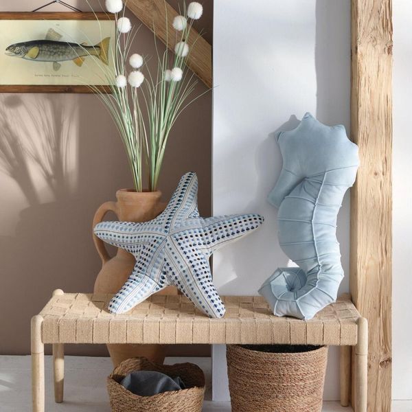 Home-trends24. de Dekokissen Seestern oder Seepferdchen Deko Kissen Couch Stuhl maritim