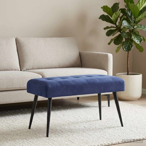vidaXL Bank mit Knopfheftung Polizeiblau 80 x 40 x 46 cm Samt 42038527