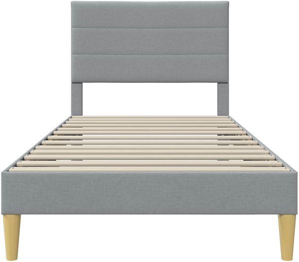 vidaXL Bettrahmen mit Kopfteil Hellgrau 90 x 190 cm Stoff 42027552 Bild 4