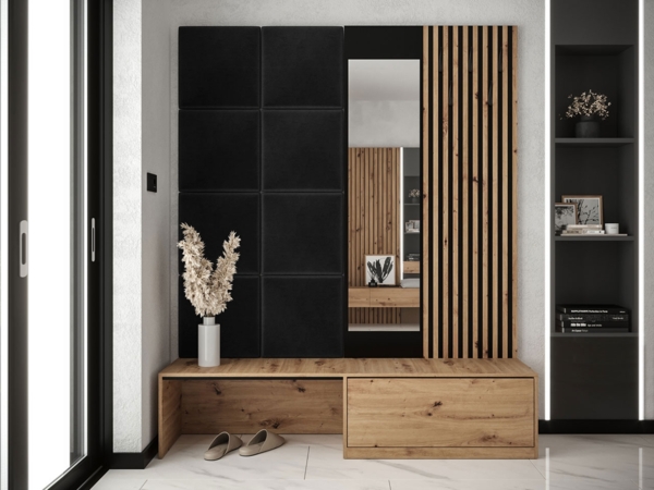 Garderoben-Set Paladura, Farbe: Eiche Artisan + Manila 18