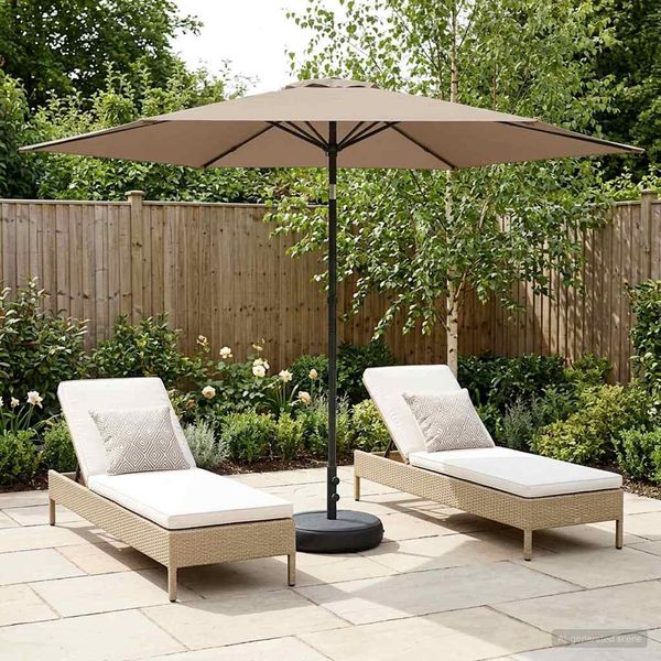 vidaXL Garten-Schirm mit Fuß 300 x 300 cm Polyester Rechtwinklig Taupe 42036232