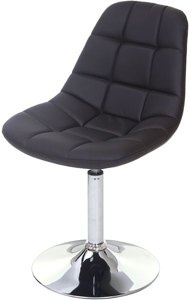 Esszimmerstuhl, Retro 50er Jahre Design ~ Kunstleder braun, Chromfuß