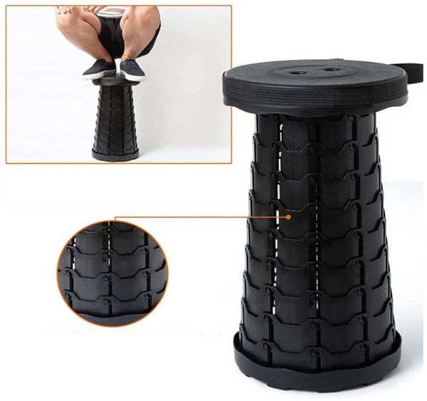 JEOBEST Campinghocker Tragbarer Klapphocker, Mini Teleskophocker, Leicht Stabil Höhenverstellbar