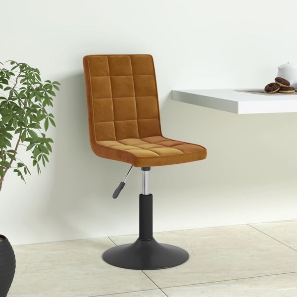 vidaXL Esszimmerstühle 6 Stk. Drehbar Braun Samt 3089298