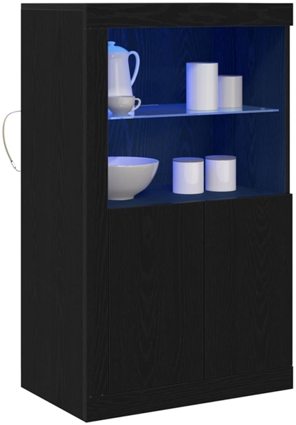 vidaXL Beistellschrank Schwarze Eiche 60,5 x 37 x 100 cm Holzwerkstoff 863017 Bild 2