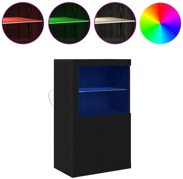 vidaXL Beistellschrank Schwarze Eiche 60,5 x 37 x 100 cm Holzwerkstoff 863017 Bild 3