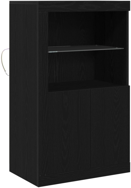 vidaXL LED-Sideboard Schwarz Eichen-Optik 60,5 x 37 x 100 cm 863017