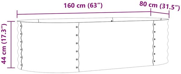 vidaXL Hochbeet Braun 160 x 80 x 44 cm Stahl 42008140 Bild 10