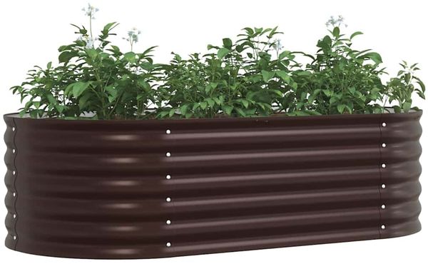 vidaXL Hochbeet Braun 160 x 80 x 44 cm Stahl 42008140 Bild 3