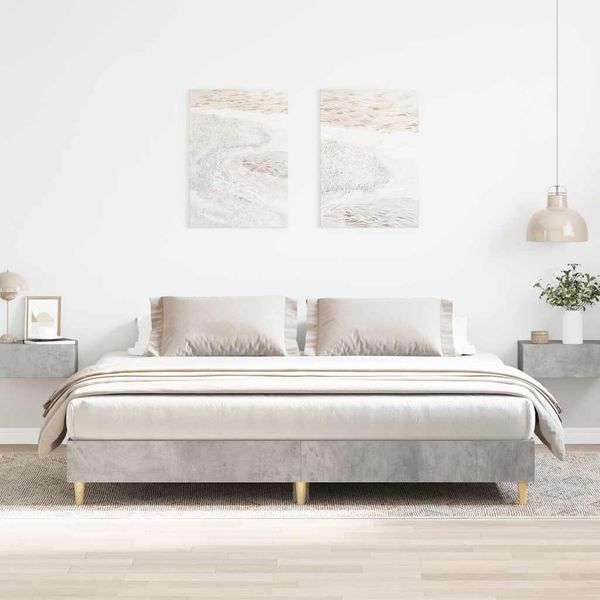 vidaXL Bettgestell ohne Matratze Betongrau 180x200 cm Holzwerkstoff 3329024