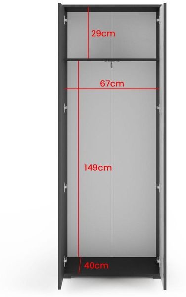 Garderoben-Set Rosario Version 2 mit Lamellen, Kleiderschrank mit Polsterplatten und Schuhschrank (Schwarz / Eiche Artisan, Trinity 14), 225 x 40 x 140 cm Bild 5