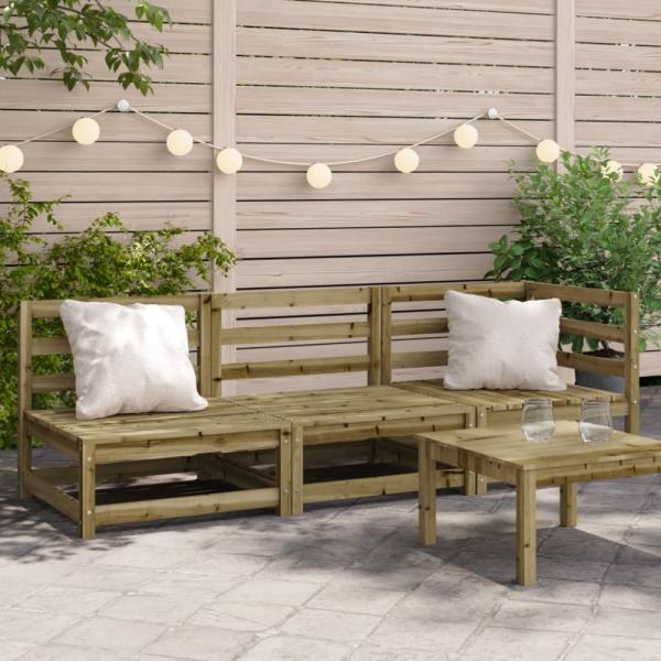 vidaXL Gartensofa 3-Sitzer Kiefernholz Imprägniert 837955