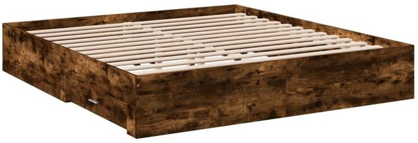 vidaXL Bettgestell mit Schubladen Räuchereiche 200x200cm Holzwerkstoff 3280360 Bild 6