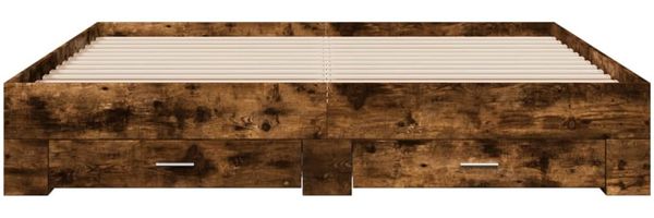 vidaXL Bettgestell mit Schubladen Räuchereiche 200x200cm Holzwerkstoff 3280360 Bild 4
