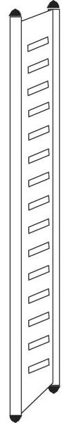 Kerkmann Design-Regal M2 Abschlussrahmen HxT 2600x600mm Böden alusilbe