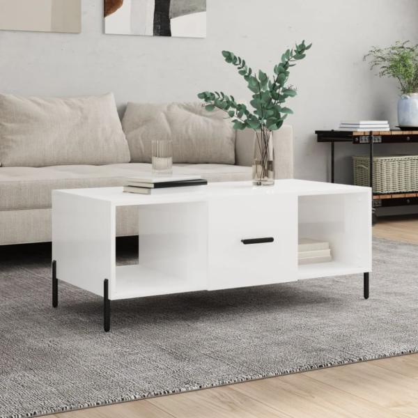 vidaXL Couchtisch Hochglanz-Weiß 102x50x40 cm Holzwerkstoff 829310