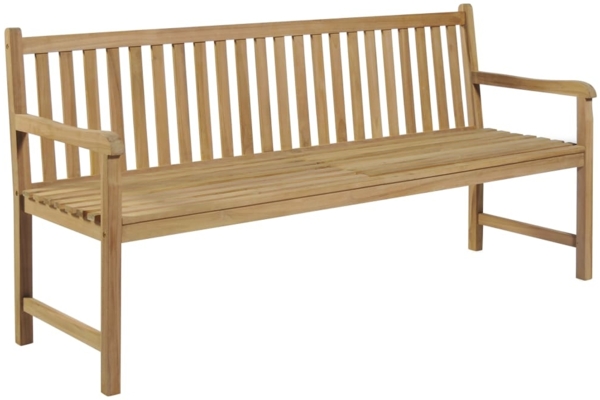 vidaXL Gartenbank mit Hellgrüner Auflage 175 cm Massivholz Teak 3062795