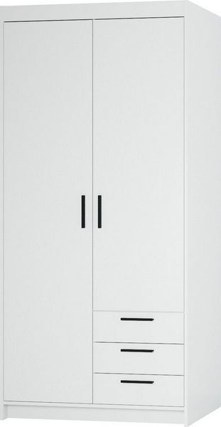 Beautysofa Kleiderschrank ELENA 2D mit Schubladen und Kleiderstange