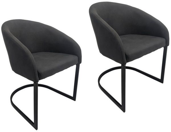 HTI-Living Esszimmerstuhl Esszimmerstuhl 2er Set Vemal Schwarz (Set, 2 St), Schwingstuhl Küchenstuhl