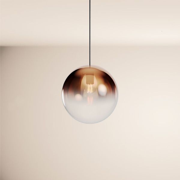 s.luce Orb Glaskugel Galerieleuchte 500cm Aufhängung Schwarz Kupfer Verlauf Ø 30cm