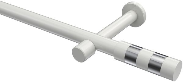 Gardinenstangen-Set Prestige Mavell 100 cm, 1-läufig (ohne Ringe), 20 mm Ø Weiß