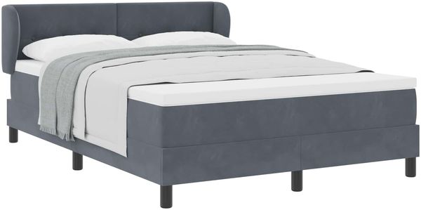 vidaXL Boxspringbett mit Kopfteil Dunkelgrau 160 x 200 cm Samt 3340395 Bild 2