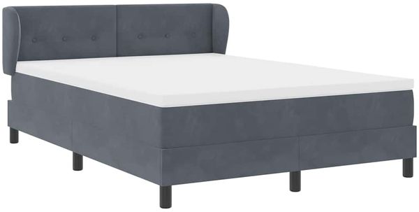 vidaXL Boxspringbett mit Kopfteil Dunkelgrau 160 x 200 cm Samt 3340395 Bild 6
