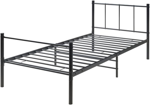 en.casa 'Laos' Metallbett mit Lattenrost, schwarz, 90x200 cm Bild 2