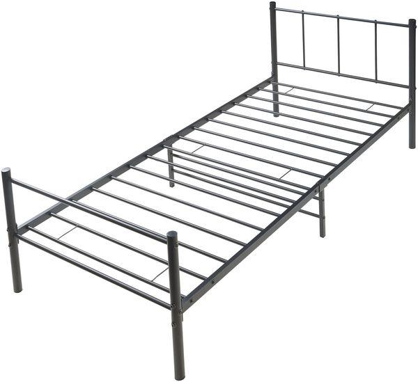 en.casa 'Laos' Metallbett mit Lattenrost, schwarz, 90x200 cm Bild 4