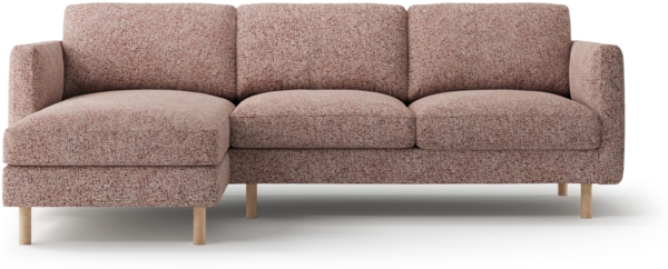 Micadoni Ecksofa Eden Groß 3-Sitzer Links Strukturierter Stoff Rosa Melange