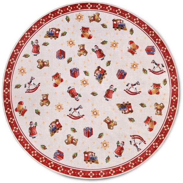 Villeroy & Boch Teppich Nostalgic, rund, Höhe: 3 mm, klassisch, Weihnachten, Wohnzimmer, Flur, Geschenk, Toys Delight, Deko