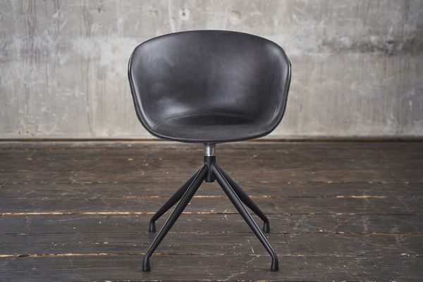 KAWOLA Stuhl DANI Esszimmerstuhl mit Drehfunktion Kunstleder grau 81 x 54.5 x 60 cm