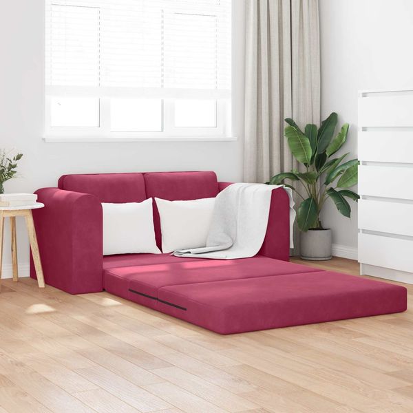 vidaXL Schlafsofa Weinrot 148 x 71 x 83 cm Samt 4106687