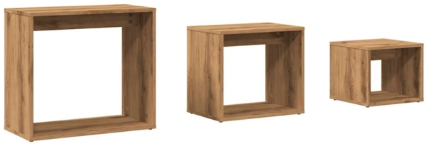 vidaXL Satztische 3 Stk. Artisan-Eiche Holzwerkstoff 856675