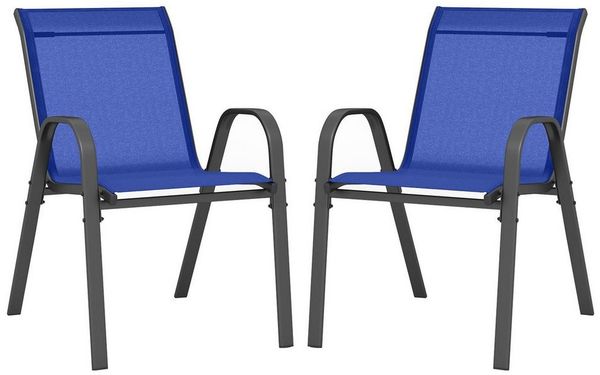 KOMFOTTEU Gartenstuhl (2 St), stapelbares Esszimmerstuhl-Set, für Garten, Terrasse