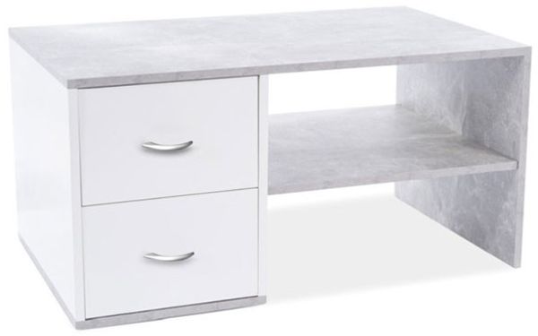 Schubladenschrank Rimini 60x82cm Innenschublade matt Farbe: RAL 9003 signalweiß matt / grau RI-D2A/60/1A