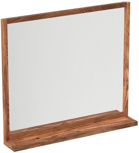 Flurspiegel Akazie 93x75 cm massivum Sydney braun Wandspiegel mit Ablage Holz rechteckig Garderobenspiegel Landhausstil rustikal