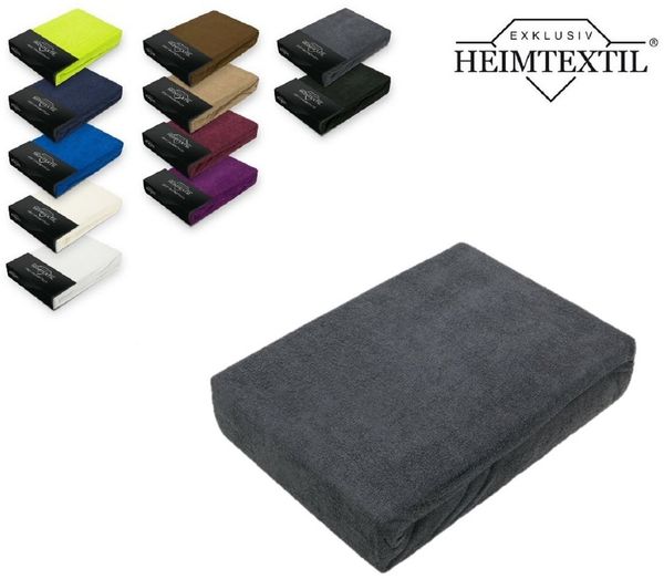 EXKLUSIV HEIMTEXTIL Frottee Spannbettlaken Premium 60 - 70 x 140 cm Anthrazit 80% Baumwolle 20% Polyester Öko - Tex Zertifiziert Bed-Sheet Bettlaken Spannbetttuch