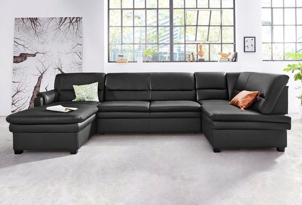 sit&more Wohnlandschaft Pisa U-Form, mit Federkern, wahlweise mit Bettfunktion