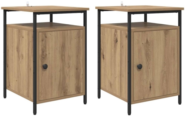 vidaXL Nachttisch 2 pcs Artisan-Eiche 40 x 42 x 60cm Holzwerkstoff 881809